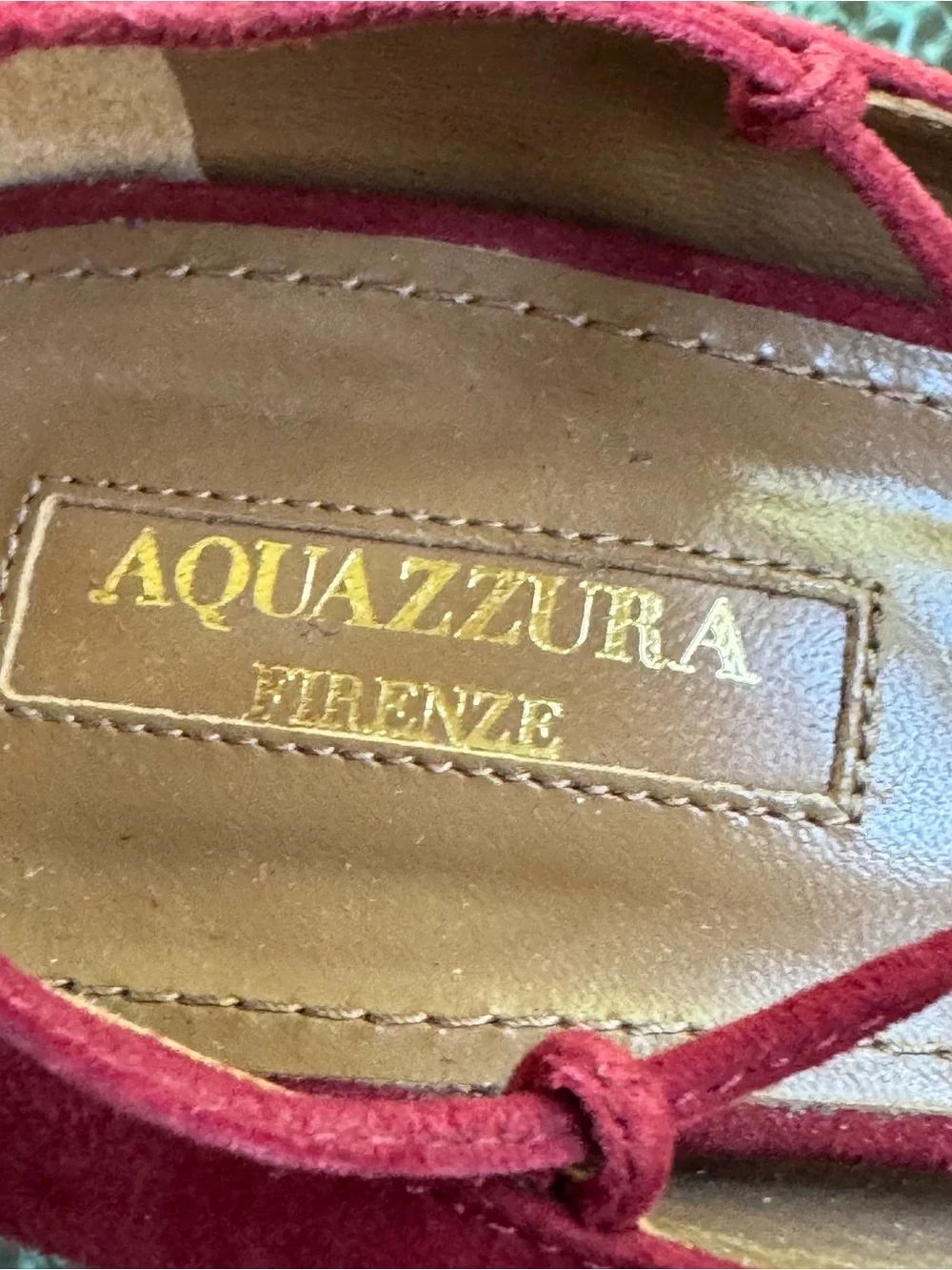 Aquazzura Women's Burgundy Tassel Lace-Up Pumps 40